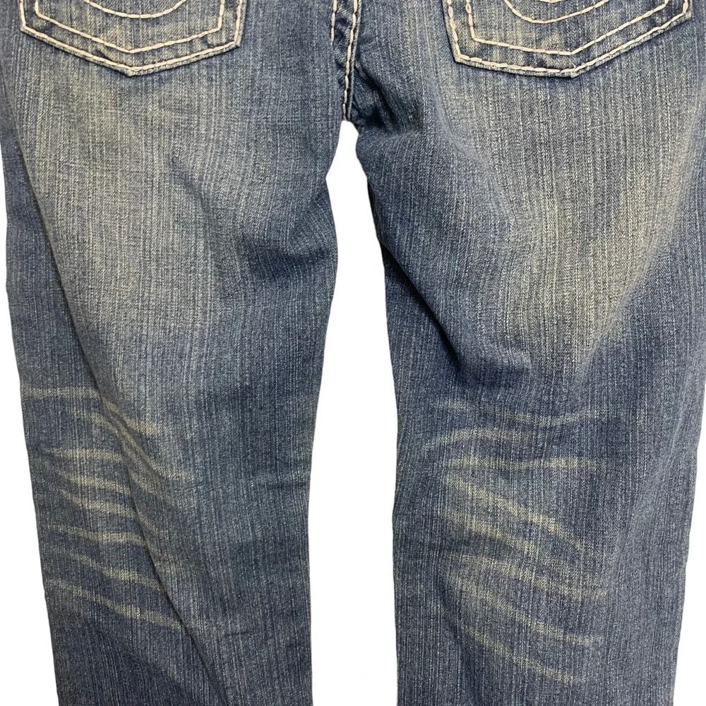 True‎ Religion Joey Super T Blue Jeans White Contrast Stitch Mens 32 Made in USA